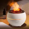 Humidificateur Volcano Cool Mist de 360 ml, 7 couleurs, avec motif de flamme de feu, diffuseur d'huiles essentielles et d'arômes avec connexion USB pour la maison et le bureau