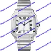 Hoogwaardig Aziatisch automatisch horloge 40 mm herenhorloge 35 mm witte wijzerplaat dameshorloge zilveren roestvrijstalen band saffier 286i