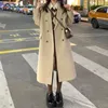 Trench da donna Autunno/Inverno 2023 Cappotto di lana Soprabito di alta qualità Stile coreano di media lunghezza