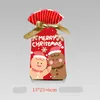 Nuevas bolsas de regalo de dulces de Navidad de dibujos animados, bolsa con cordón de plástico dulce para galletas para niños, adornos navideños para el hogar, fiesta de año nuevo