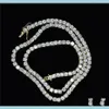 Ciondolo Collane Pendenti Drop Delivery 2021 4Mm 5Mm M 6Mm 1 fila catena da tennis lucida uomo Hip Hop ghiacciato Bling Cz collana Jewe2312