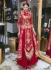 Etnisk kläder kinesisk stil xiuhe brud 2023 par röda phoenix broderier cheongsam qipao traditionell bröllopsklänning storlek s-6xl