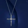 Ketten Liebe Kreuz Anhänger S925 Sterling Silber Vergoldet Halskette Mode Vielseitige Hochwertige Damen Kragenkette