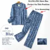 Women's Sleepwear Women's Pajamas Plus Size S-XXXL Clothes Ladies Flannel Cotton Home Wear Suit Autumn Winter Pajamas Plaid Print Sleep Tops 230920