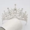 Saç klipleri moda taçları kadınlar için tiaras güzel kristal başlık düğün taç gelin balo doğum günü aksesuarları