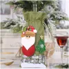 Décorations de Noël Bouteille de vin Er Joyeux décor pour la maison Bonhomme de neige Table Cadeau de Noël Bonne année Navidad Drop Livraison Jardin Festif Dhkrv