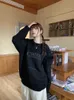 Swetry kobiet Deeptown HARAJUKU LIST DRUKOWANIE GARE SWEAT KOBIETA VINTAGE STREETWEAR OFN REMPER KNIT TOPS Korean Style Oversize Black Jerseys J230921