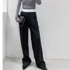 Women's Pants Autumn And Winter Twill Wide-leg Slimming White Waistband Mixed Color Straight Women