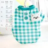 Hundkläder Plaid Bear Hoodies Button Pet Clothes Fashion Hushållsklädan Casual Warm Soft Collar Costume Autumn Winter Accessories