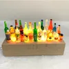 Dekorativa föremål Figurer Mini Wine Bottle Night Light Desktop Decoration Creative Car Interior Par Gift Hemtillbehör 230921