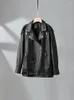 Abrigo auténtico de gran tamaño para mujer, chaquetas de moto de piel de oveja auténtica, clásicas, simples, de gama alta, color negro suave, tendencia 2023