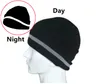 Safety Beanies Unisex Reflective Stripe Knitted Hats Beanies Luminous Outdoor Cycling Ski Warm Caps Women Men Autumn Winter Hats Casual Bonnet High Visibility