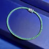 Charm Armband Springlady Sterling Silver Lab Sapphire Emerald Ruby High Carbon Diamonds Gemstone Tennis Chain Armband Bangle Fine Jewelry 230921