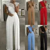 Women's Jumpsuits Rompers White Jumpsuit Women Spring 2023 Fashion Office Lady Jumpsuit Lace Collar Crew Neck Solid Color Jumpsuits L230921