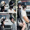 Cascos de motocicleta Casco para hombres Off-road Cara abierta Retro Half Women Racing