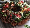 Christmas Decorations Rustic Decor Wreath Home Candle Holder Christmas Centerpiece Table Decor Natal Christmas Candle Ring Winter Decoration Wreaths HKD230921