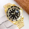 디자이너 Mens 시계 GMT Movement Gold Watches 고급 자동 기계적 패션 잠수함 시계 M0B8#