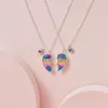 Pendant Necklaces European And American Fashion BFF Good Friends Gradient Drip Oil Children's Necklace Flat-Shaped Cartoon Suit Items