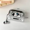 Wallets Clear Cartoon Coin Purse Pouch With Keyring Cute Wallet Portable Waterproof Mini Storage Bag Lipstick Key Earphone Organizer