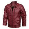 Mens Leather Faux Moto Biker Coat Autumn winter Jacket Men Stand Collar Slim Pu Fashion Motorcycle Causal 230921