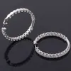 Provence Thin Gold Hoop Earrings 18k Solid White Gold with 2.5mm Round Moissanite in Wholesale Price