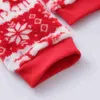 Familie bijpassende outfits 2023 nieuwe winter kerst familie bijpassende pyjama warm dikker koraal fluwelen romper elanden print rits capuchon jumpsuit zachte outfits T230921