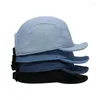 Boll Caps Baseball Cap Short Rim Washed Denim 5 Page Soft Top Outdoor Men's and Women's Retro Solid Color Hat