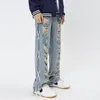 Erkek Kotları Sonbahar Yüksek Tasarım Sokak Hip-Hop Yırtılmış Yıkanmış Gevşek Marka İnce Sinemeli Pantolon Erkekler veya Kadınlar İçin 5030