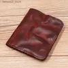 Money Clips Genuine Leather Wallet For Women Men Vintage Short Slim Small Bifold Women's Purse Card Holder With Zipper Coin Pocket ID Window Q230921