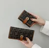 European and American Letter Wallet Fashion Retro Long Folding Change Clip Short Multi Card Card Bag in Stock