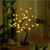 Luces de noche Luz LED Regalo de Navidad RGB Colorf Control remoto Lámpara de ciruelo Árbol con cuentas Bola Dormitorio Decoración Drop Entrega Iluminación OTNVL