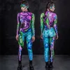 Catsuit Costumes Zawaland Cosplay Costume Tights Elastic Jumpsuit Zentai Women Bodysuit Fancy Dress Halloween Party Costume Long Sleeve Catsuit