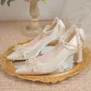 Dress Shoes French-Style Bride Bridesmaid White Pearl Stiletto Heel High Heels Wedding For Women
