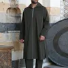Vêtements ethniques Traditionnel Noir À Manches Longues À Capuche Style Africain Chemises Longues Pour Hommes Casual Rayé T-shirt Musulman Chilaba M2934