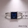 Trouwringen Cao Shi Mode Damesring Europese en Amerikaanse wens Donkerblauwe zirkoon Wit vergulde diamanten handsieraden