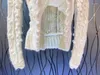 Maglioni da donna Lana di alta qualità 2023 Autunno Inverno Pullover Ladies Vintage Ball Crochet Maglia a maniche lunghe Maglioni bianchi