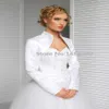 Elegancki długi rękaw ślub Bolero Wedding Akcesorium Biała Czarna Kurtka Bridal Płaszcz Ocena Kurtka ślubna dla panny młodej Mingli Tengda188c