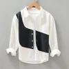 Men's Hoodies 897504629 Men's 2023 Summer Fashion Men Stitching Color Contrast Shirt Top Clothes Loose Casual Jacket Boutique Clothing