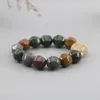 Brin de luxe CZ pavé charme Agates lanterne Bracelet de perles 12mm pierre naturelle sipirituelle femmes Yoga bijoux