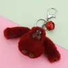 Keychains Key Chain Women Monkey Animal Doll Toy Bag Pendant Decoration Fluffy Fuzzy Accessory Buckle Ring Hook Kids Like Holder F284E