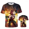 Camisetas femininas Katsuki Bakugo Camisa Homens Boku No Hero Academia 3D Camiseta Manga Curta Anime Meus Meninos Meninas Camisetas