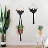 Tapisserier Creative Bat Hand Woven Tapestry Cotton Rope Plant Net Pocket Potted Hanging Basket Animal Wall Decoration