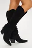 Boots Knee High Long Women Cowboy Heels Western Chunky Heel Shoes Elegant Designer Plus Size 44 Höst 230921