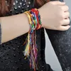 AOMU Toute chaîne Chanceuse Amitié Corde Tressée Bracelet Arc-En-Fil Tissé Cheville Bracelets Plage Bohème Cheville Jewe2630