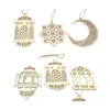 Inne imprezy zaopatrzenie w Dekorację Ramadan Wooden Decor Eid Mubarak Muslim Moon Star Plate Hollow Pendant Islamic Festival SN20 DHI1T