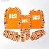 Roupas combinando para a família 2023 Novas roupas de festa de Halloween Adultos Crianças Conjunto de pijama combinando Romper de bebê Estampa luminosa Solta Homewear Roupa familiar T230921