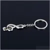 Keychains Lanyards New Key Chain Ring Sier Plated Musical Note Keychain For Car Metal Music Symbol Chains Drop Delivery Fashion Access Dhcc6