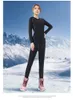 Costumes de ski femmes sous-vêtements thermiques course Yoga costume haut d'hiver en plein air rembourré Fitness Sports 230920
