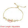 Link Bracelets Korean Style Simple Bow For Women Girls Luxury Gold Color Adjustable Charm Bracelet Fashion Jewelry Accessories 1pc