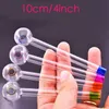 Großhandel Günstige 10 cm/4 zoll Pyrex Glas Öl Brenner Rohr Mini Rauchen Hand Dicke Bunte Rauchen Rohre